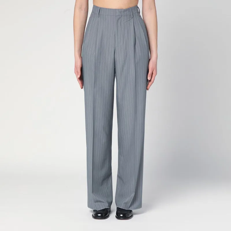 Grey pinstripe trousers sold by Lord & Taylor