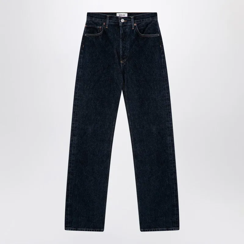Dark blue jeans in organic denim sold by Lord & Taylor
