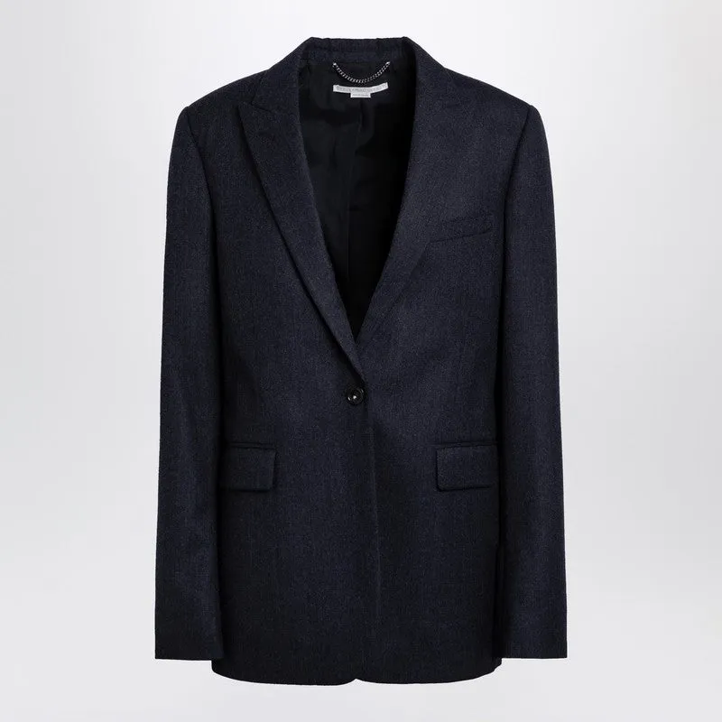 Navy blue single-breasted jacket in wool made by Stella McCartney