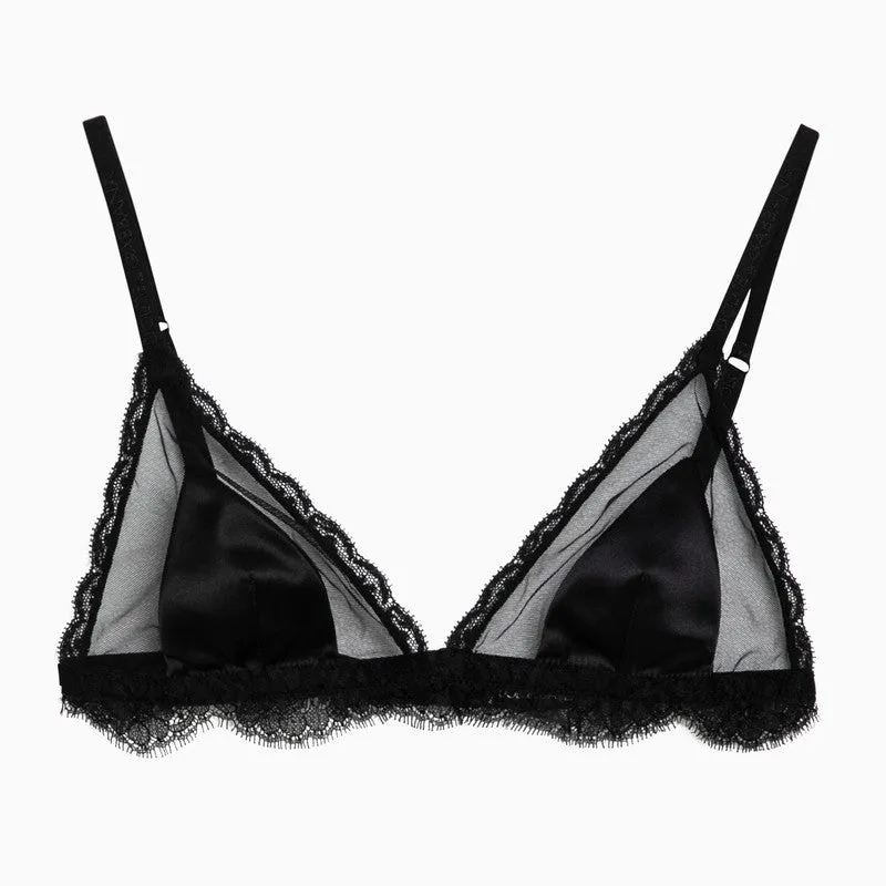 Dolce&Gabbana Black silk satin and lace bra sold by Lord & Taylor