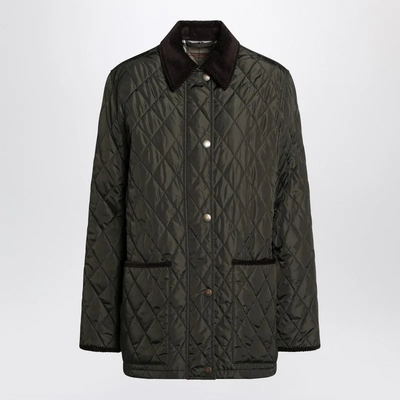 Dark green quilted country jacket sold by Lord & Taylor