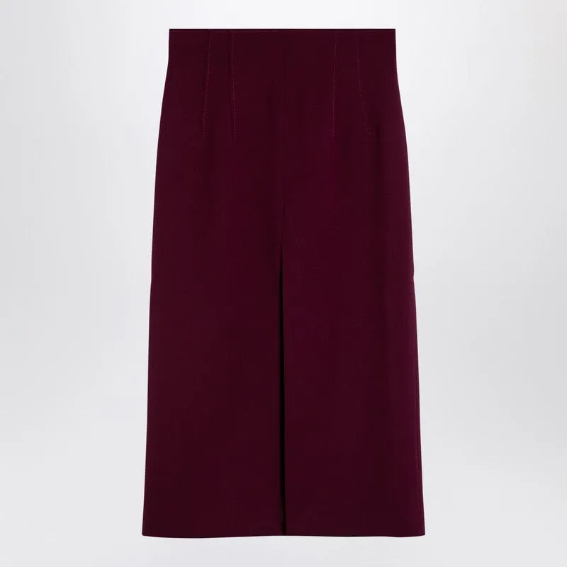 Stephanie Burgundy wool-blend midi skirt sold by Lord & Taylor