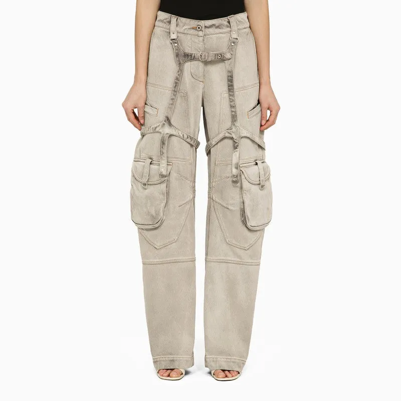 Off-White™ Oversized cargo jeans in burnt denim sold by Lord & Taylor