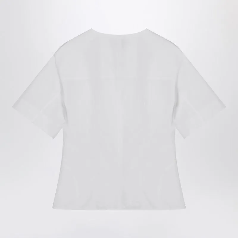 White corset shirt in poplin sold by Lord & Taylor product image thumbnail 2