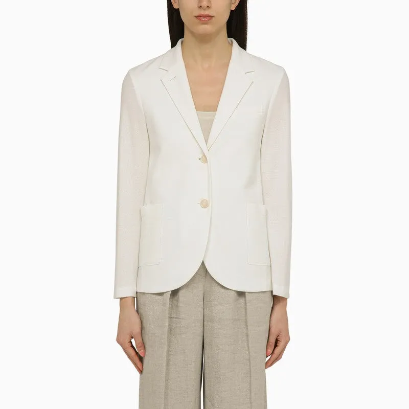 White single-breasted cotton jacket sold by Lord & Taylor