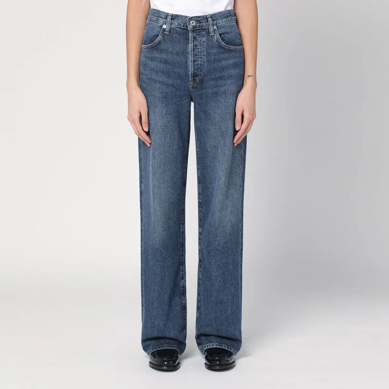 Wide dark blue jeans sold by Lord & Taylor