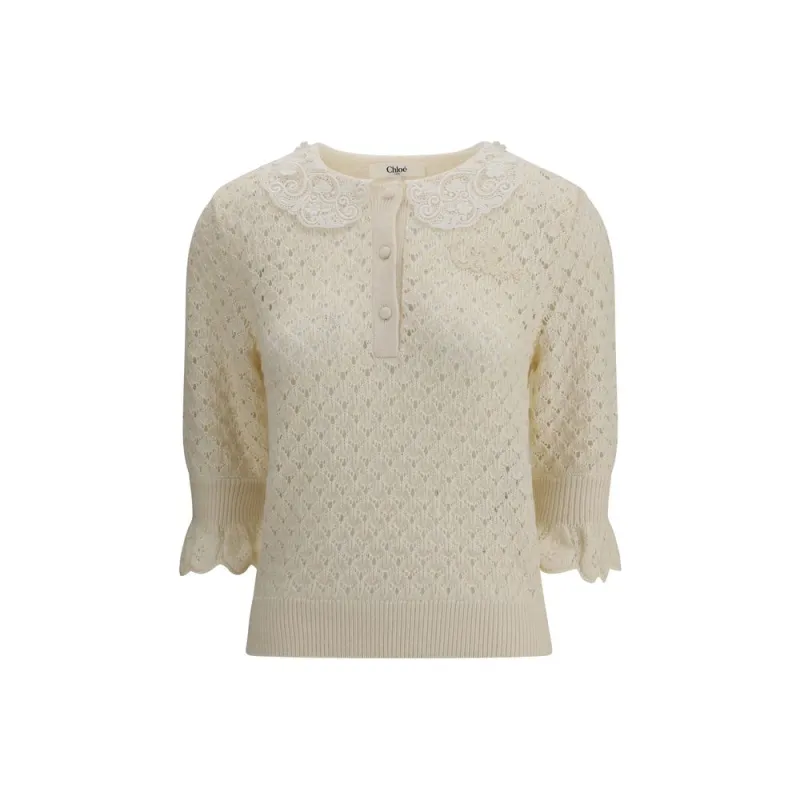 Sweater with lace collar sold by Lord & Taylor