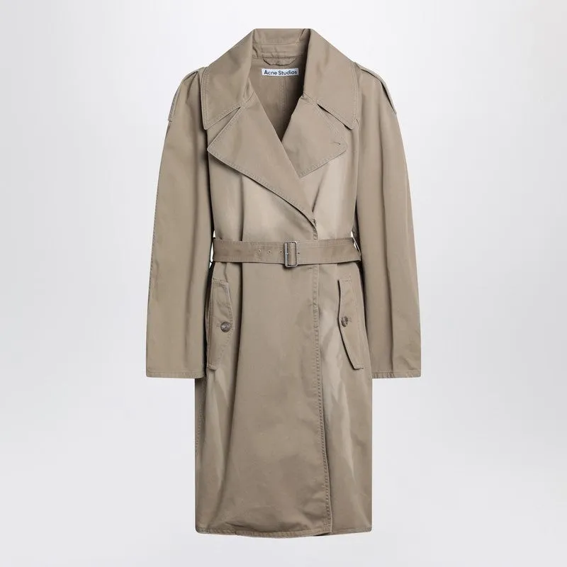 Belted coat in beige cotton twill sold by Lord & Taylor