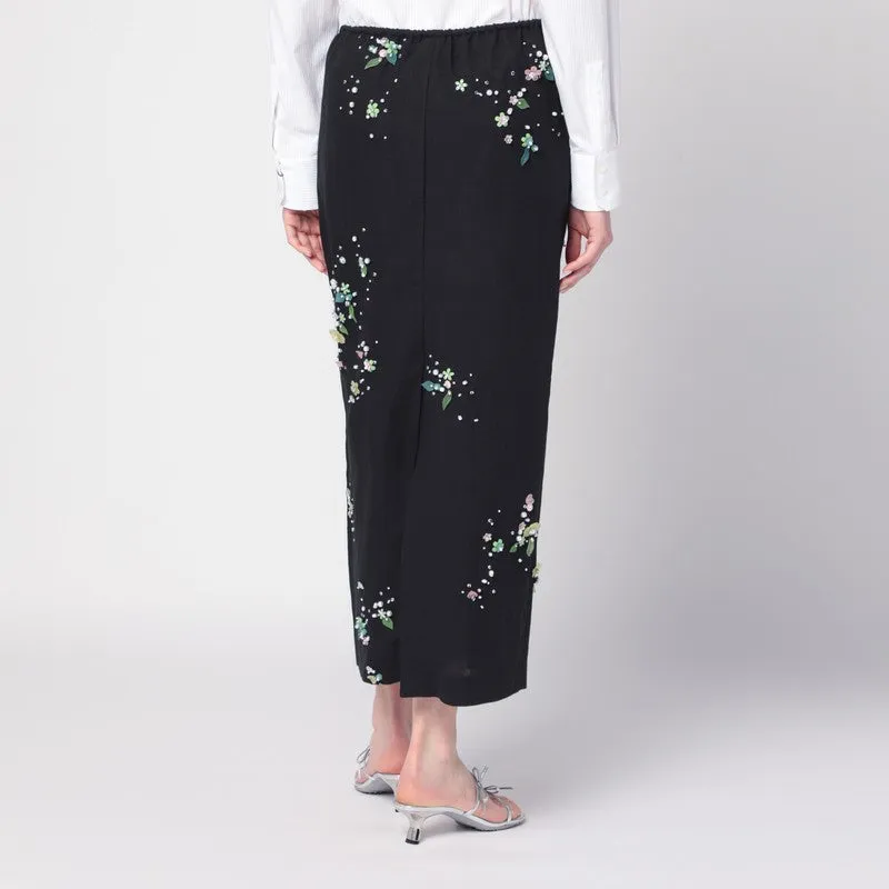 Black Miriam Embroidered skirt in linen blend sold by Lord & Taylor product image thumbnail 2