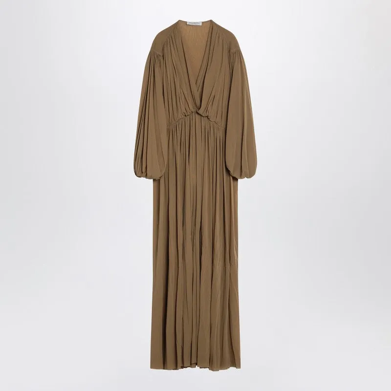 Long beige jersey dress sold by Lord & Taylor