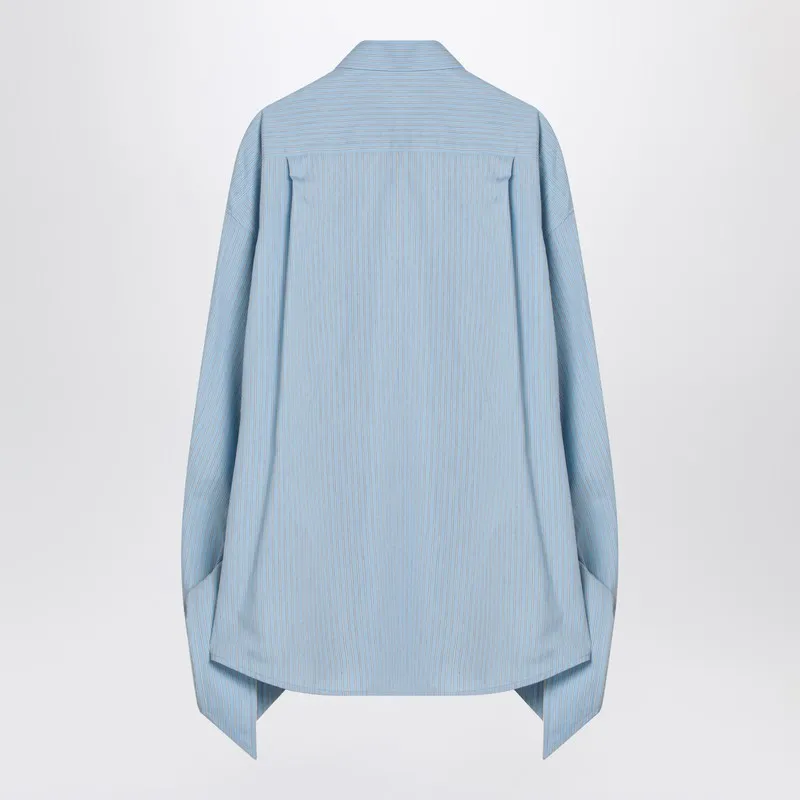 Light blue striped shirt with knotted cuffs sold by Lord & Taylor product image thumbnail 2