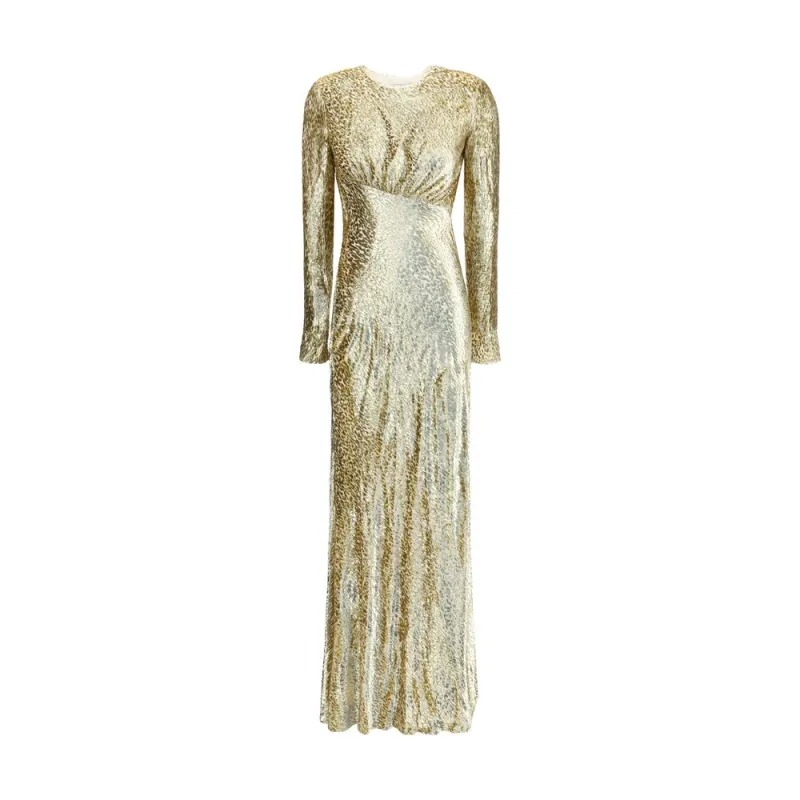 Gold thread long Dress sold by Lord & Taylor