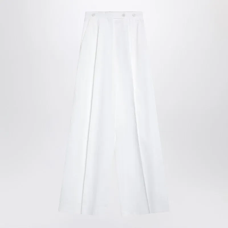 White pleated cotton trousers sold by Lord & Taylor