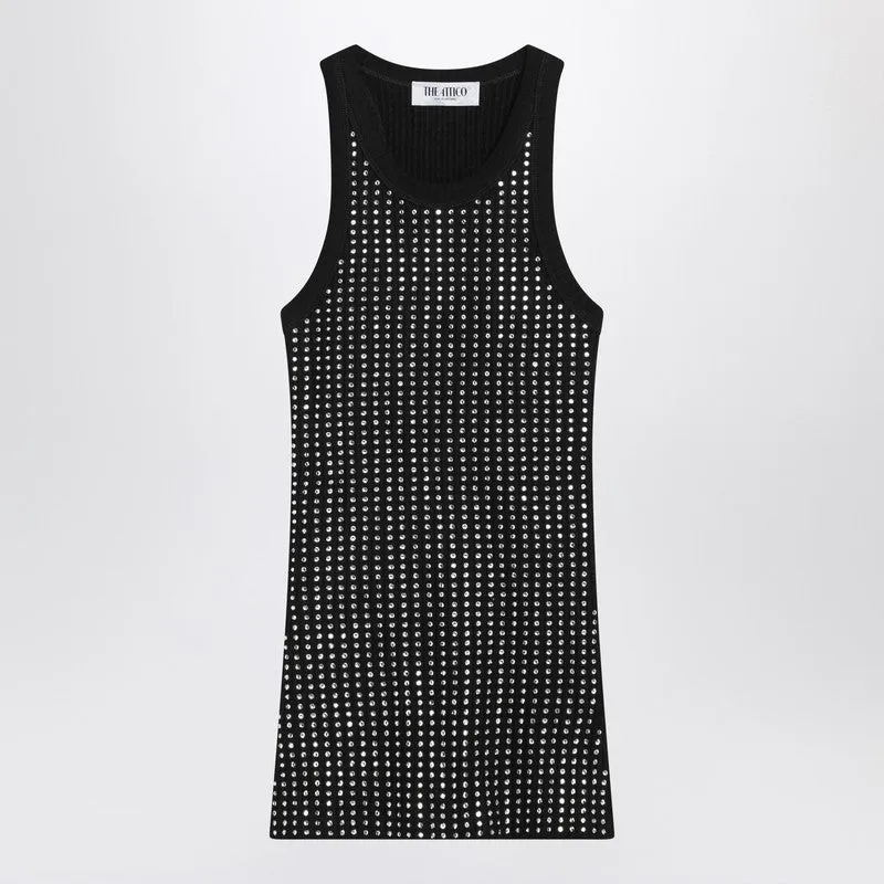 Black sleeveless cotton top with crystals sold by Lord & Taylor