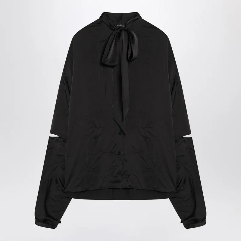 Black satin blouse with bow sold by Lord & Taylor
