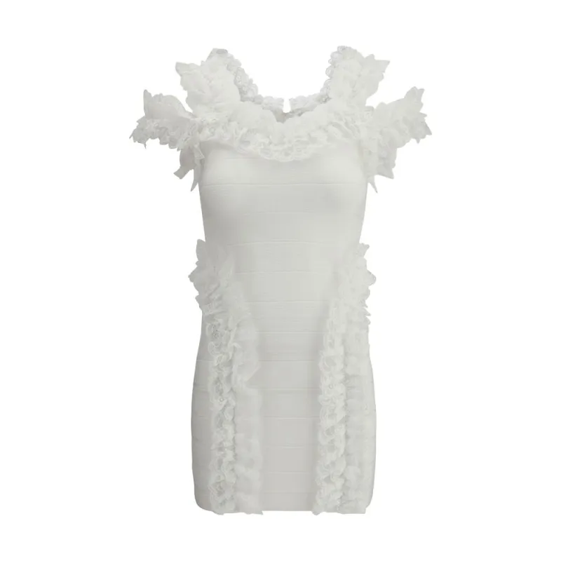 Knit Ruffle mini Dress sold by Lord & Taylor