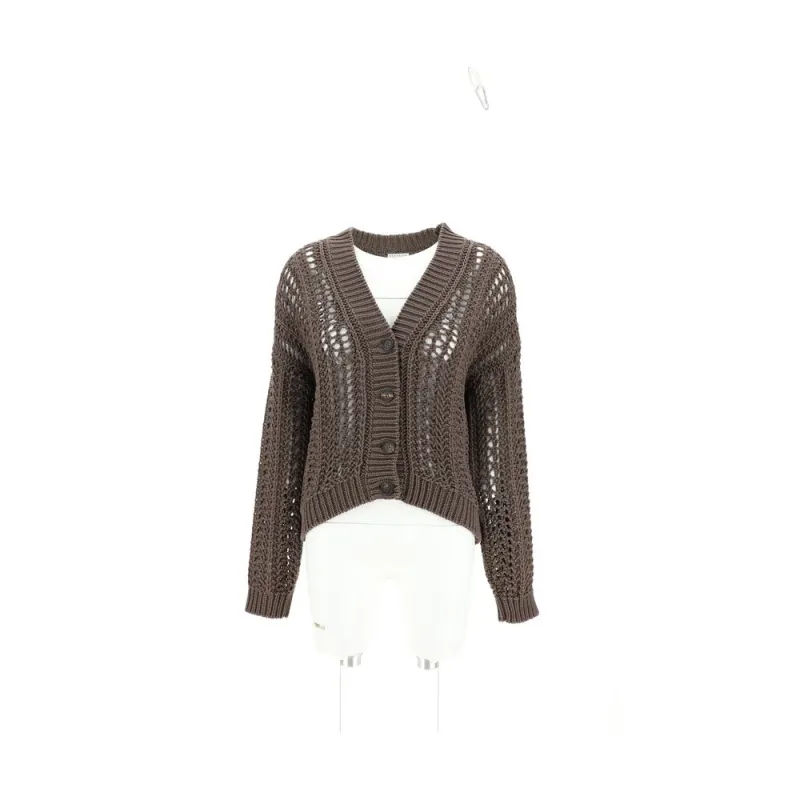 Cardigan in perforated knit sold by Lord & Taylor
