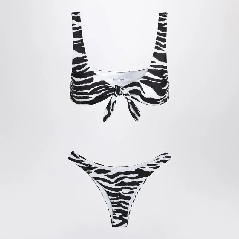 Two-piece zebra bikini in black/white sold by Lord & Taylor