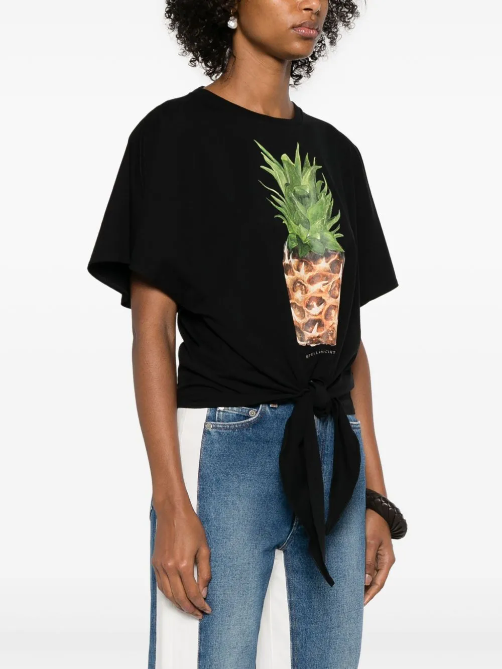 Pineapple Tie-front Cotton T-Shirt sold by Lord & Taylor product image thumbnail 4