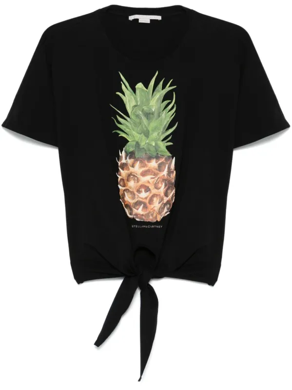 Pineapple Tie-front Cotton T-Shirt sold by Lord & Taylor