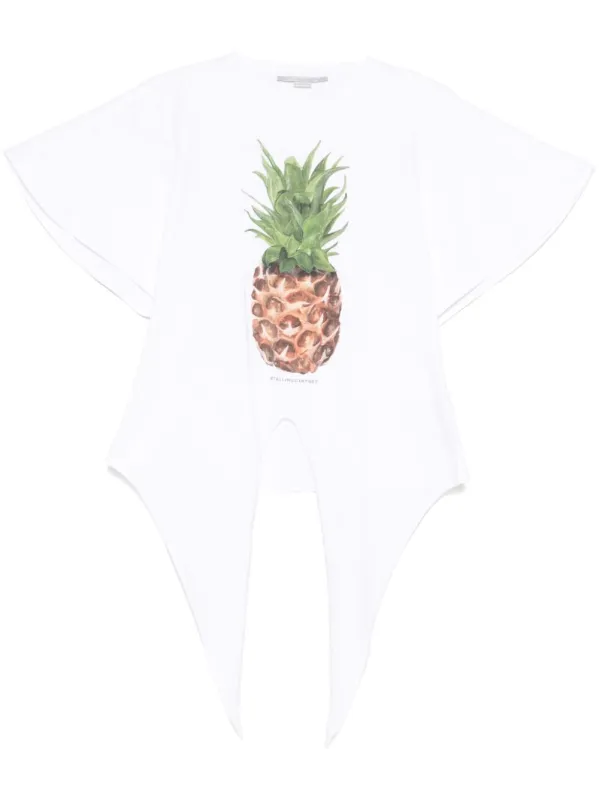 Pineapple Tie-front Cotton T-Shirt sold by Lord & Taylor