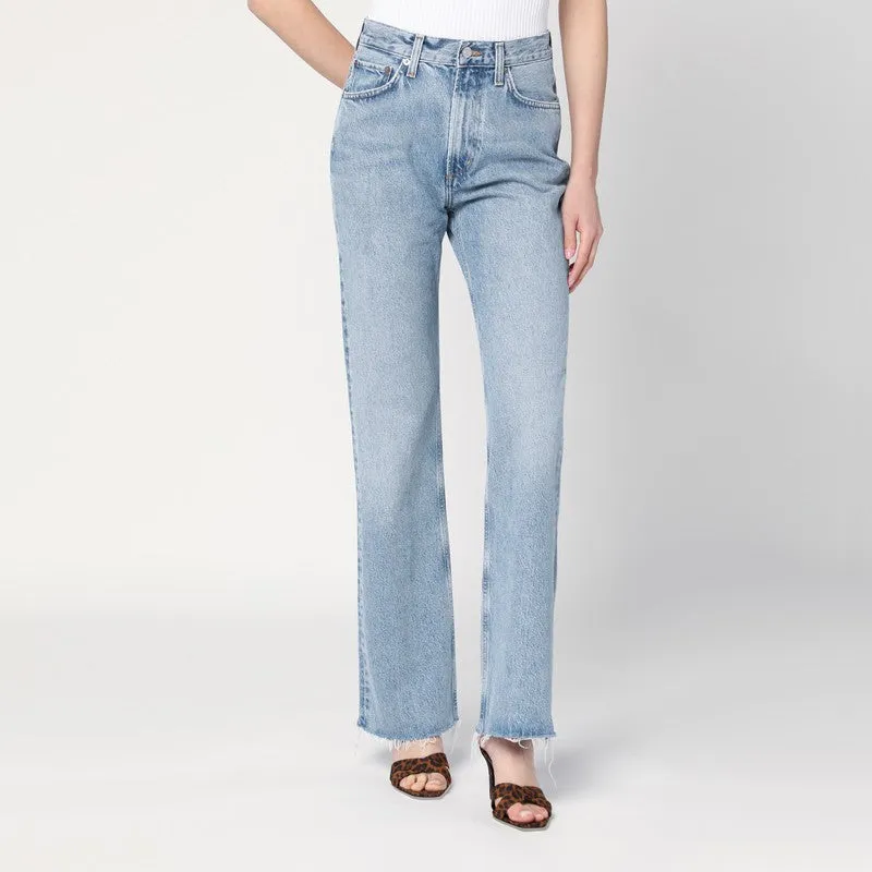 Faded light blue jeans in regenerated denim sold by Lord & Taylor