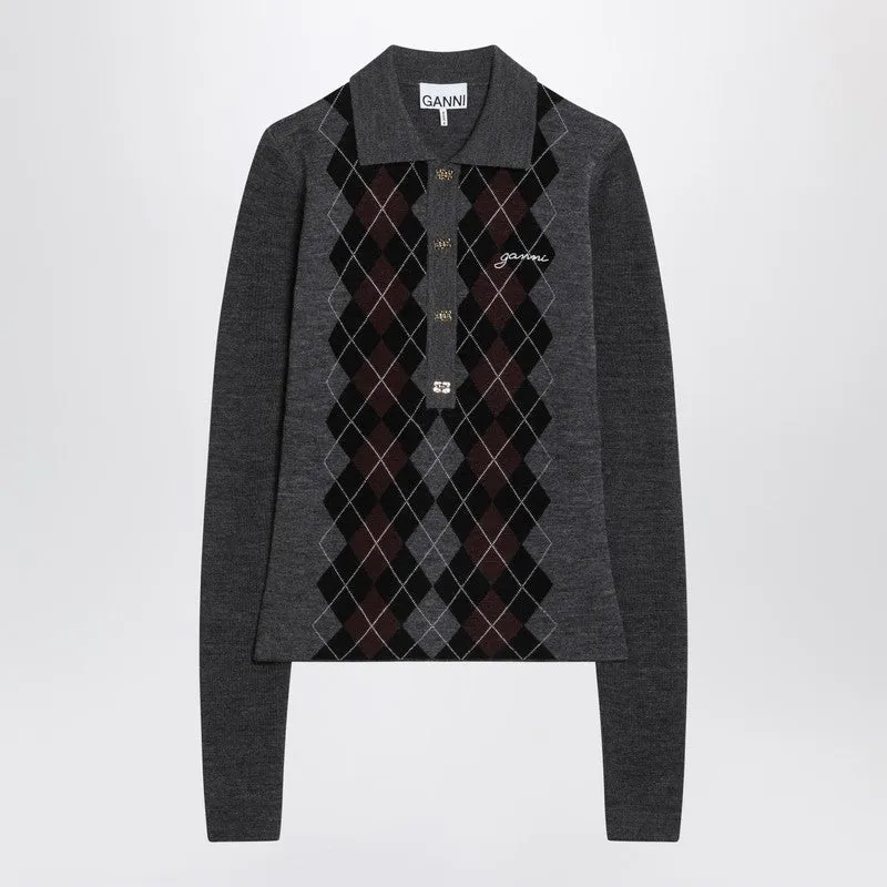 Grey polo with wool diamonds sold by Lord & Taylor