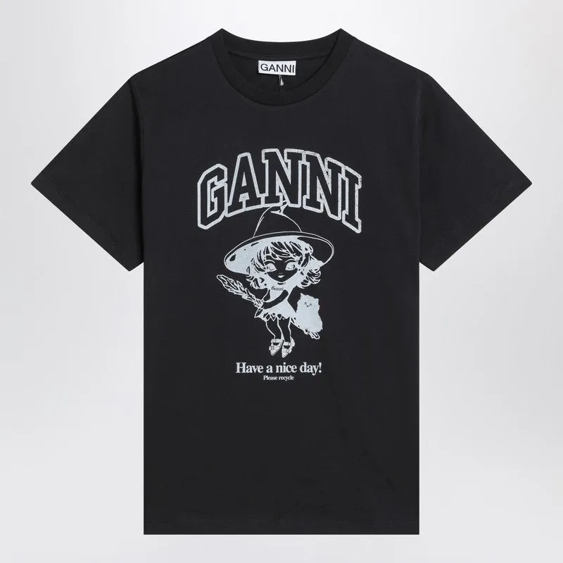 Black T-shirt with logo print sold by Lord & Taylor