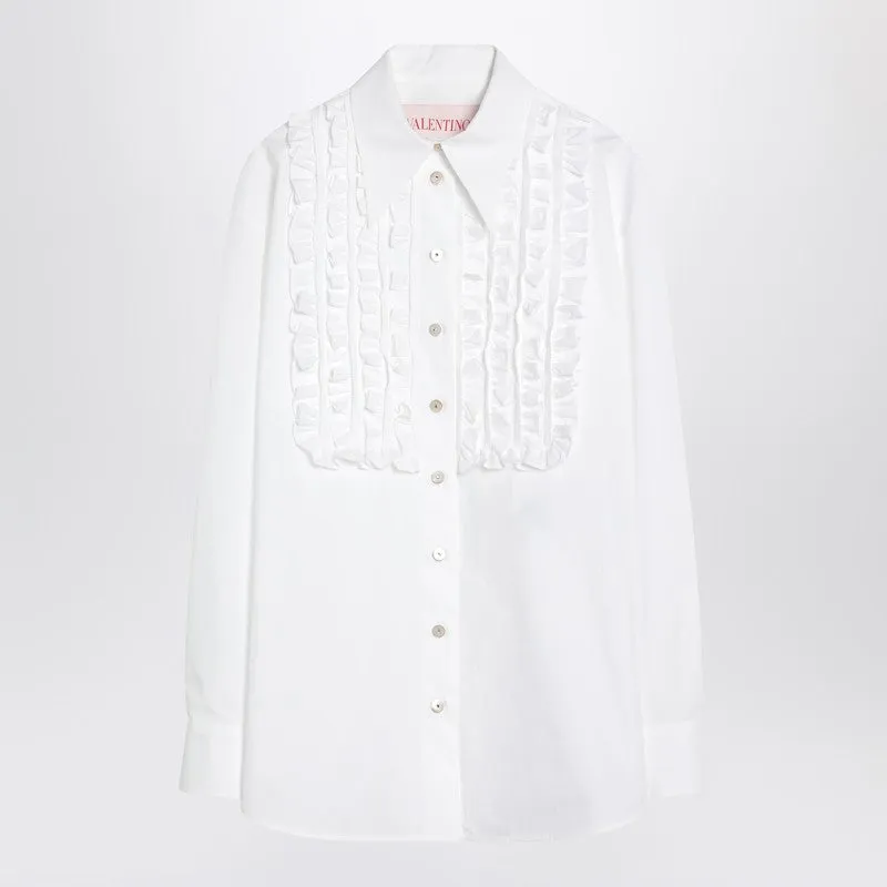 White cotton shirt with ruffles sold by Lord & Taylor