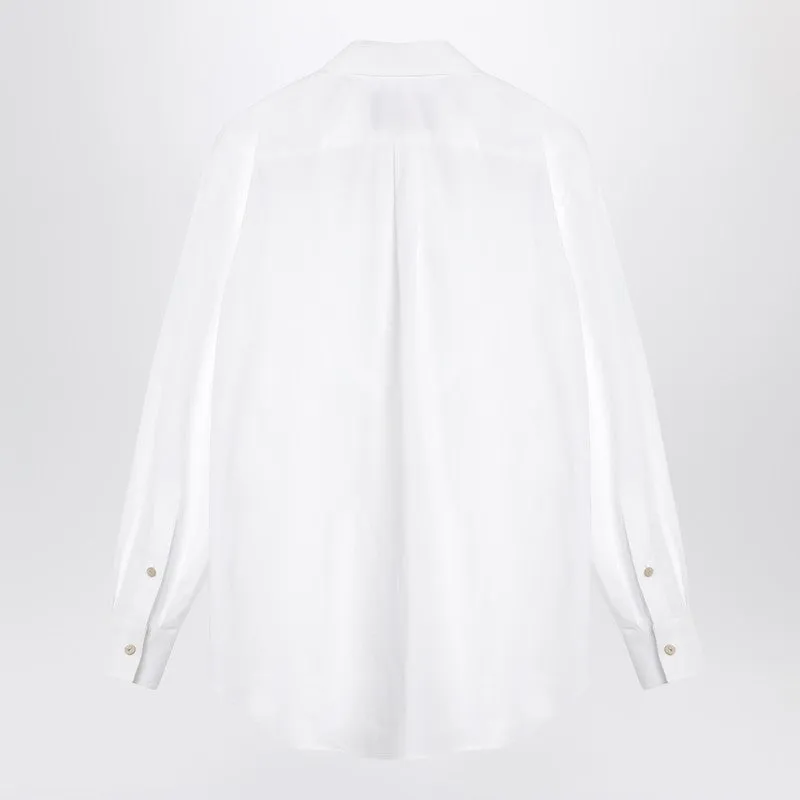 White cotton shirt with ruffles sold by Lord & Taylor product image thumbnail 2