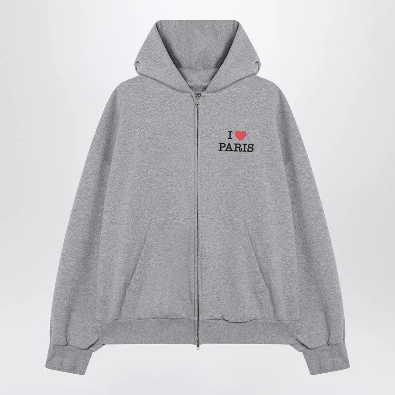 Grey zip-up sweatshirt I Love Paris sold by Lord & Taylor
