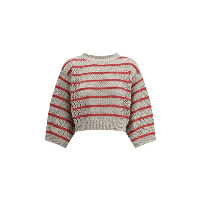 Sweater in perforated knit sold by Lord & Taylor