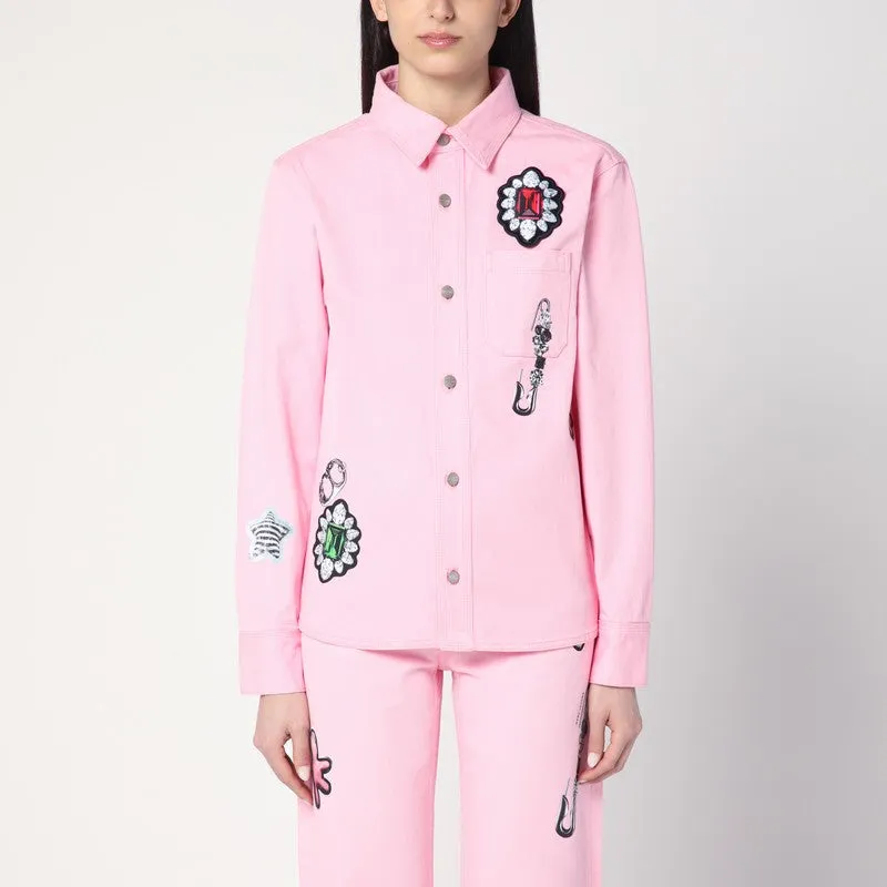 Pink shirt with denim prints sold by Lord & Taylor