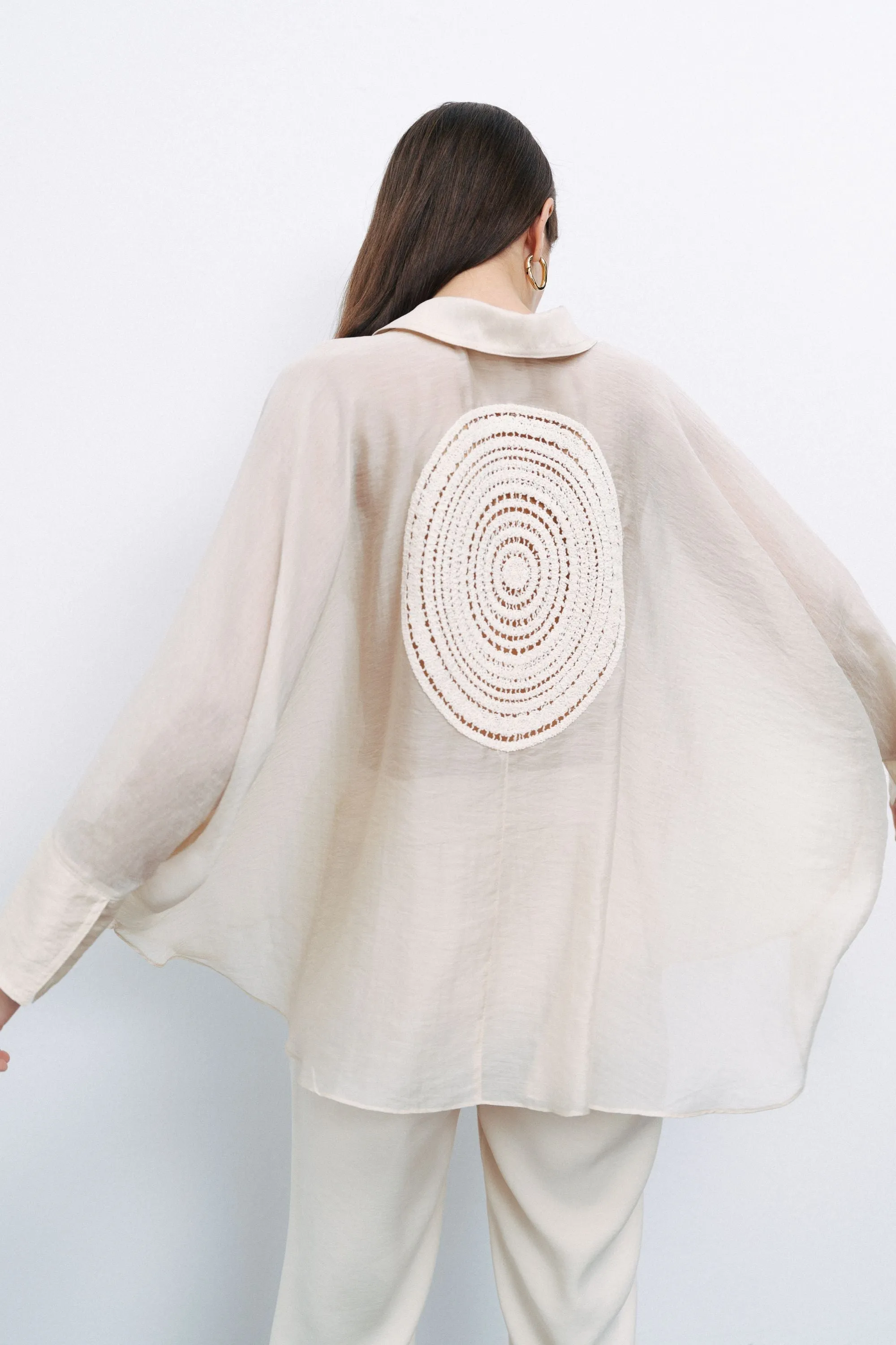 Beige Embroidered Detailed Shirt sold by Lord & Taylor product image thumbnail 3