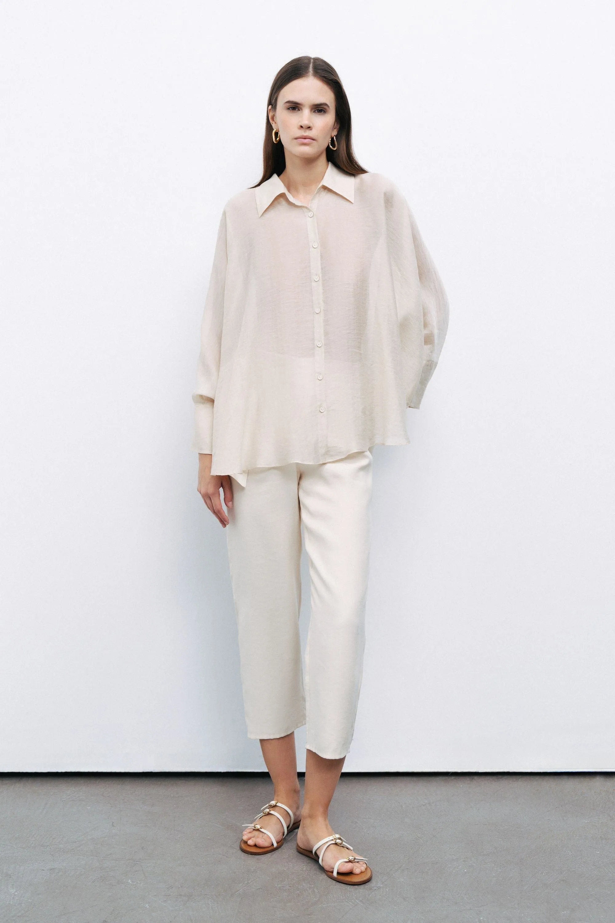 Beige Embroidered Detailed Shirt sold by Lord & Taylor