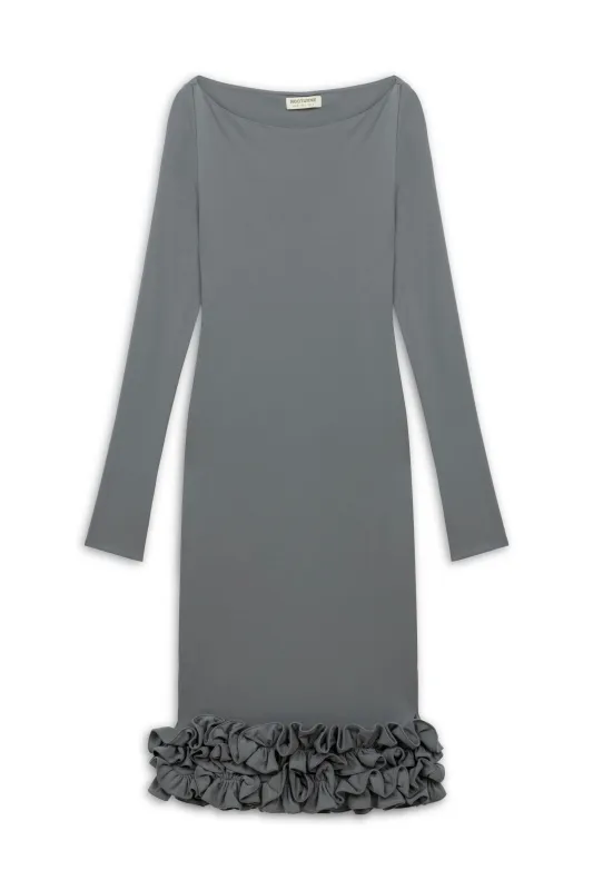 Mink Jersey Maxi Dress with Ruffle Detail sold by Lord & Taylor