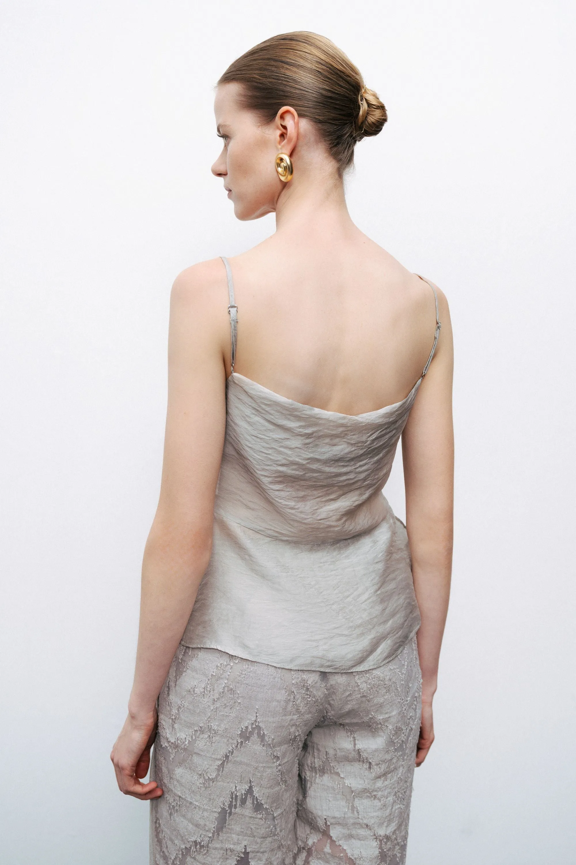 Grey Slit Strappy Blouse sold by Lord & Taylor product image thumbnail 5