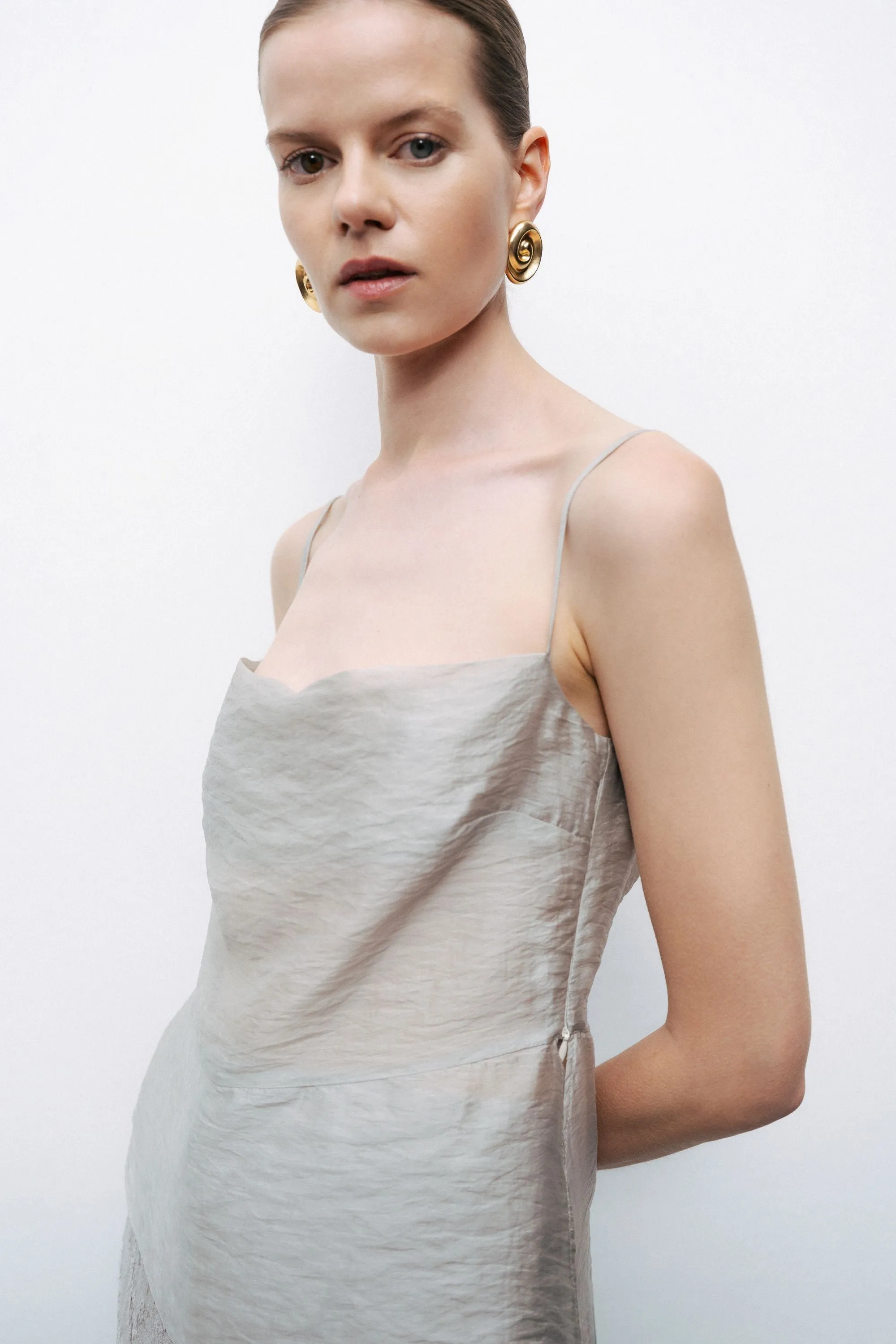 Grey Slit Strappy Blouse sold by Lord & Taylor product image thumbnail 4