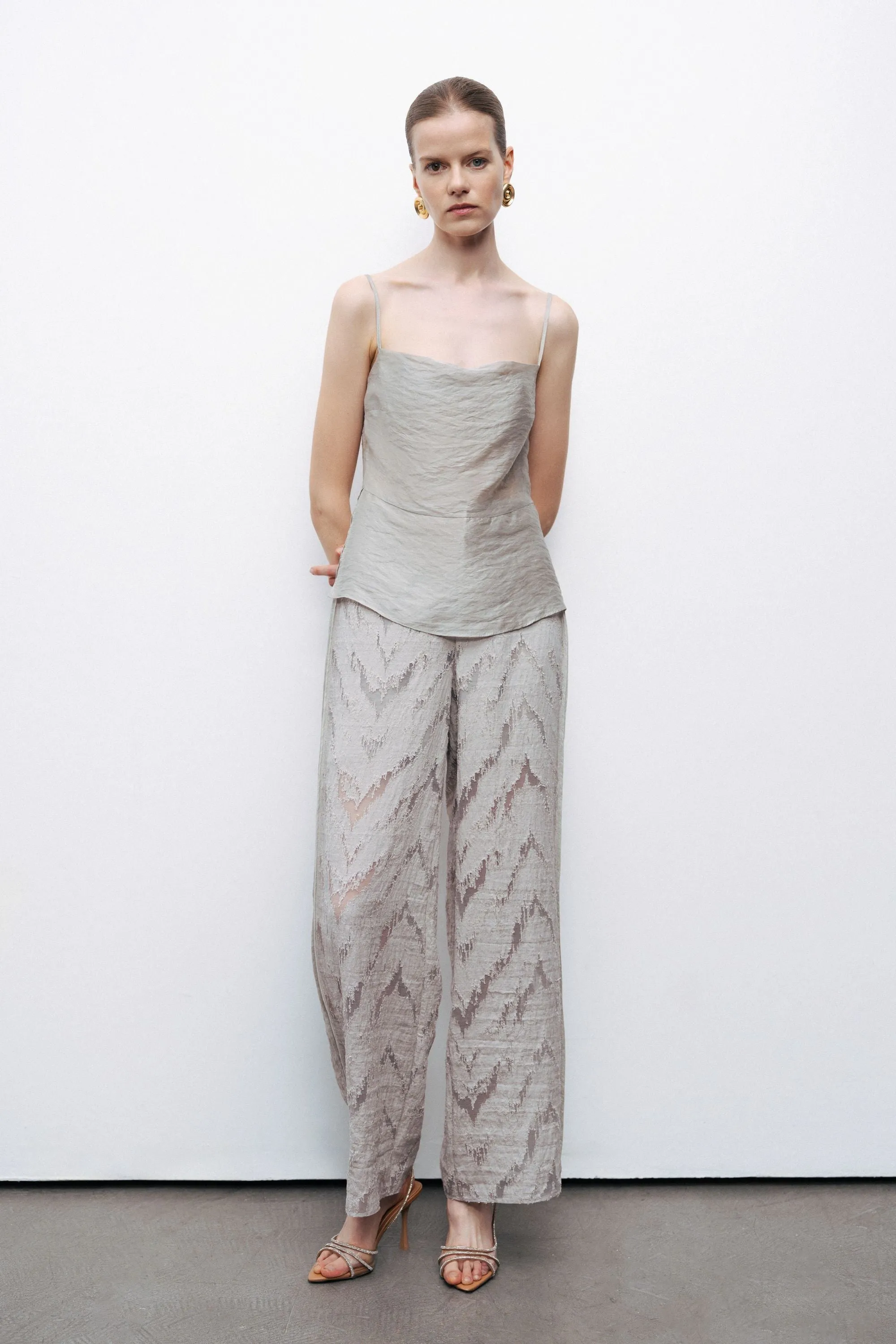 Grey Slit Strappy Blouse sold by Lord & Taylor product image thumbnail 3