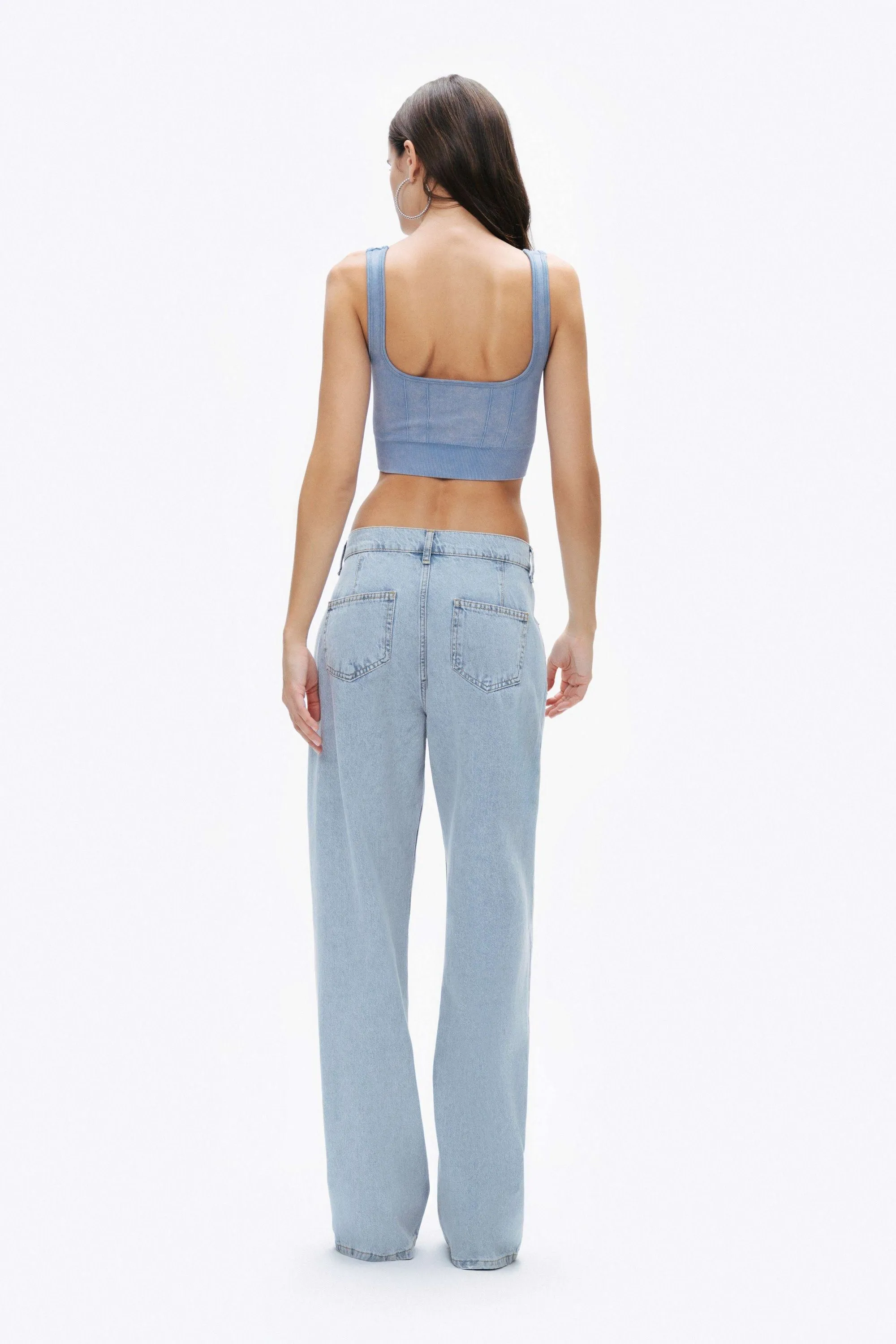 Indigo Ribbed Crop Top sold by Lord & Taylor product image thumbnail 4