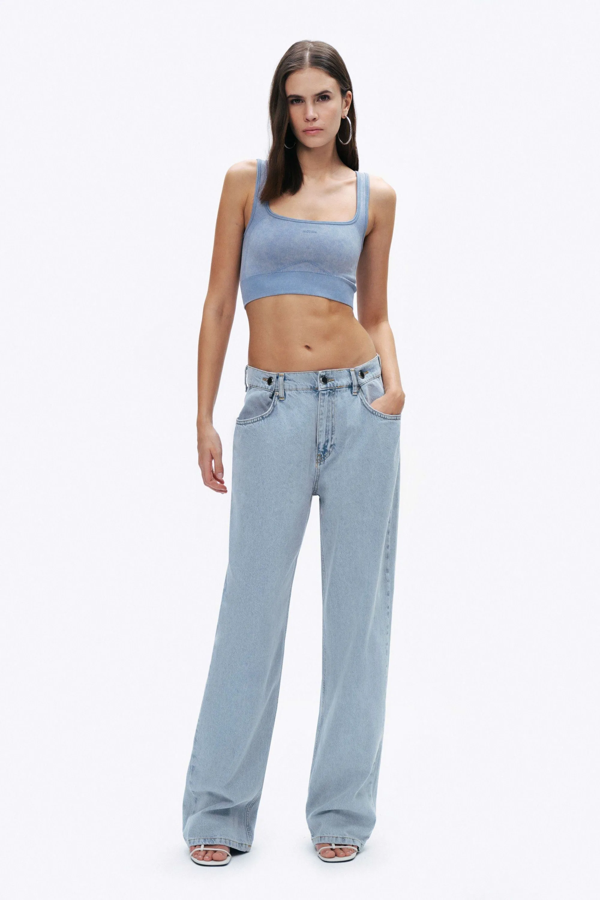 Indigo Ribbed Crop Top sold by Lord & Taylor product image thumbnail 2