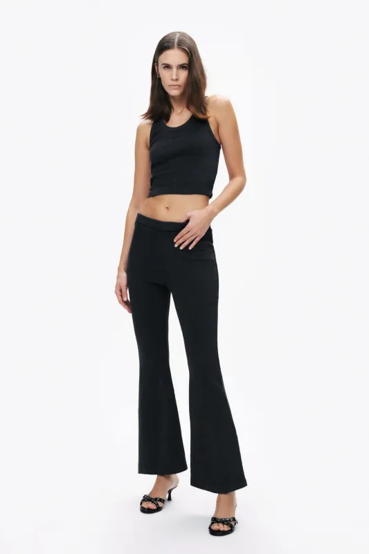 Black Ribbed Flared Trousers sold by Lord & Taylor