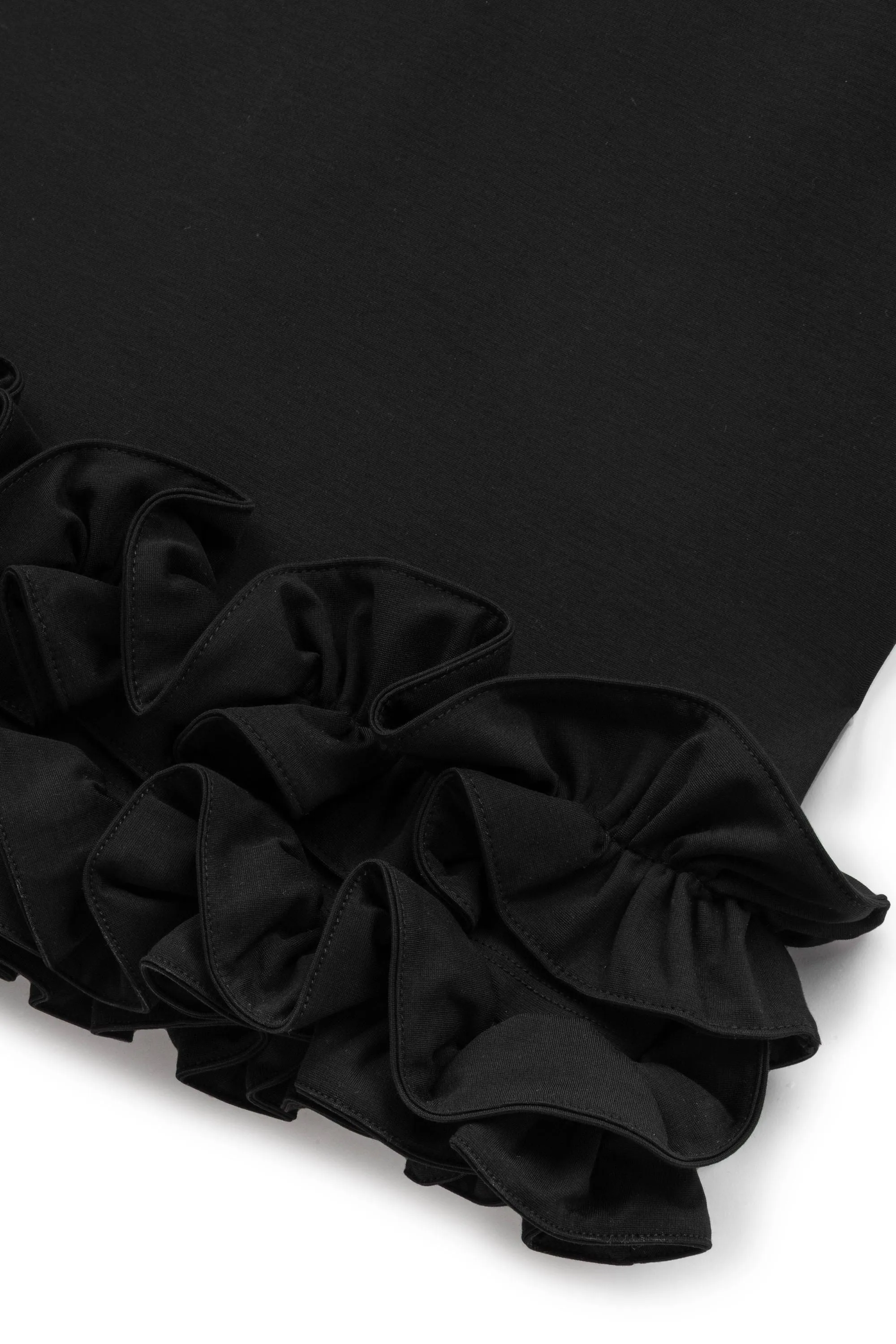 Black Jersey Maxi Dress with Ruffle Detail sold by Lord & Taylor product image thumbnail 3