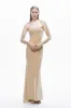 Gold Strapless Maxi Dress with Glove Accessory sold by Lord & Taylor