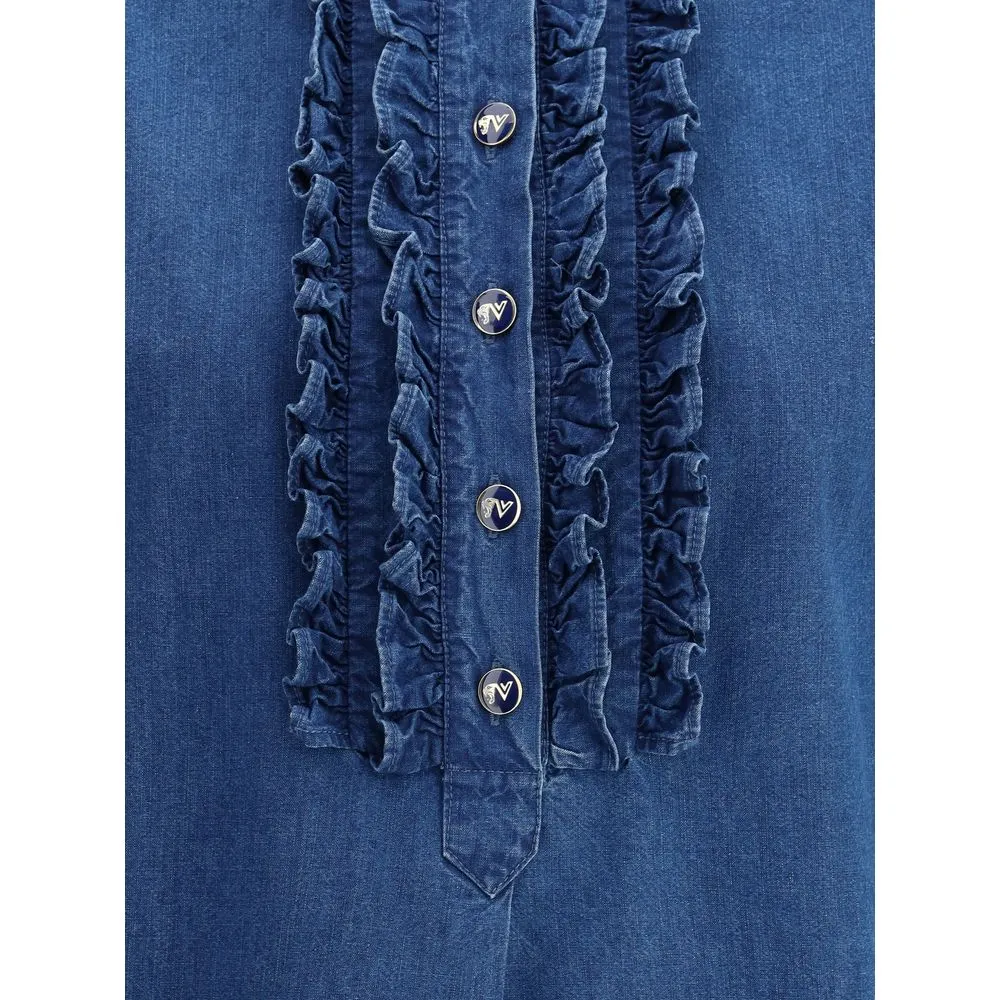 Ruffle denim Shirts sold by Lord & Taylor product image thumbnail 3