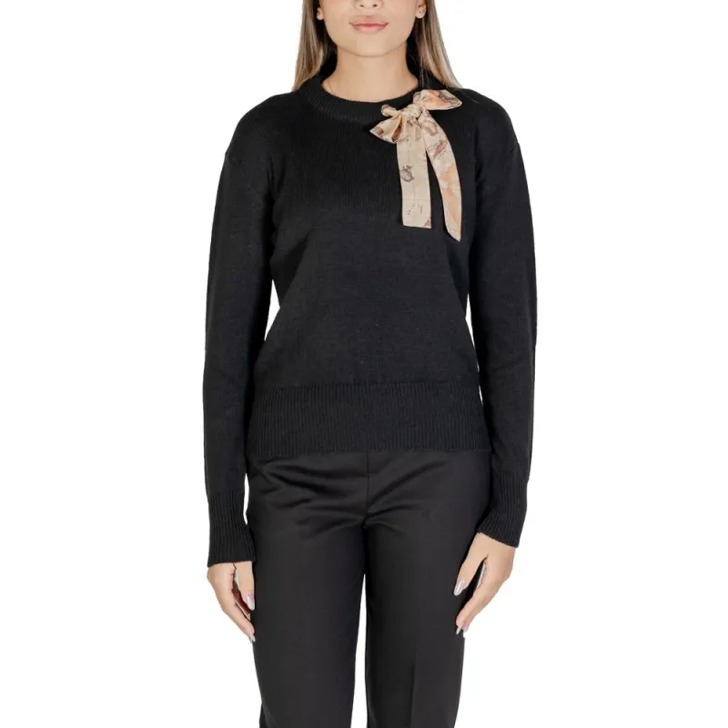 Black Polyester Sweater made by Lord & Taylor