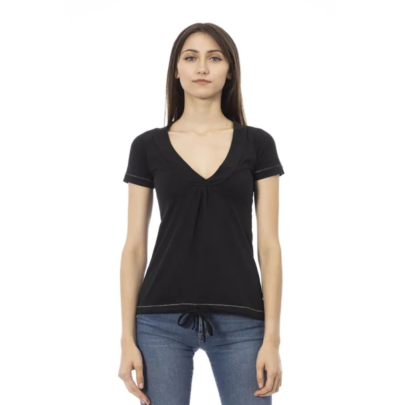 Black Cotton Women T-Shirt sold by Lord & Taylor