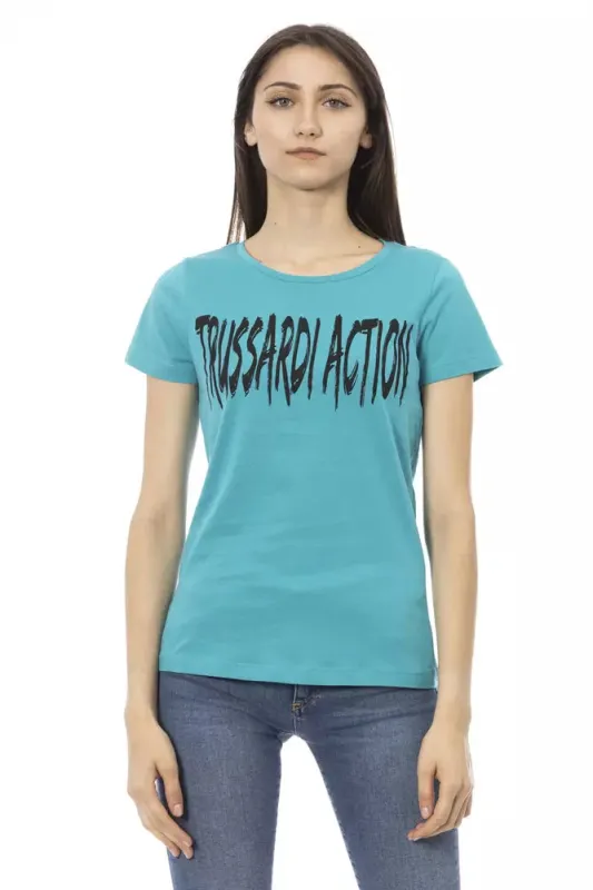 Light Blue Cotton Women T-Shirt sold by Lord & Taylor