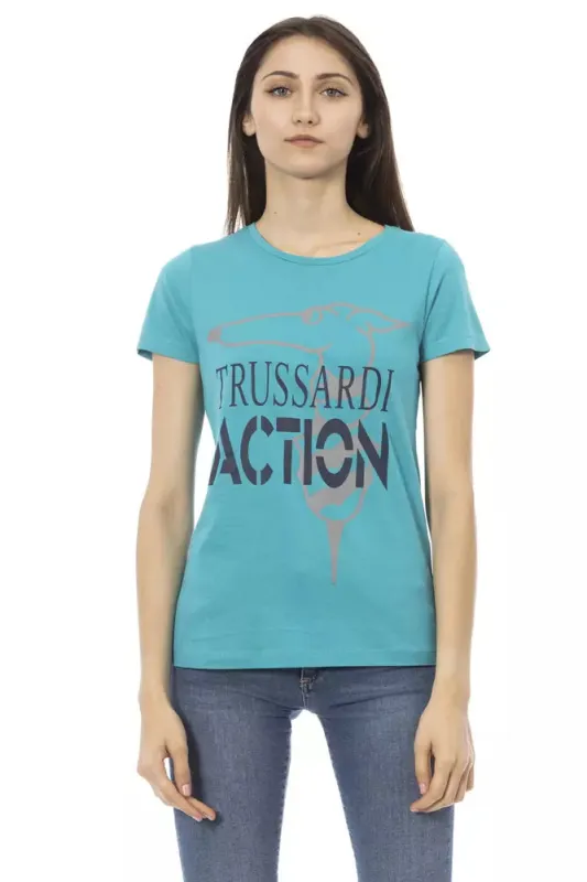 Light Blue Cotton Women T-Shirt sold by Lord & Taylor