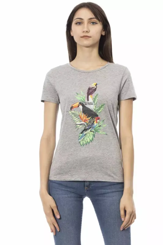 Gray Cotton Women T-Shirt sold by Lord & Taylor